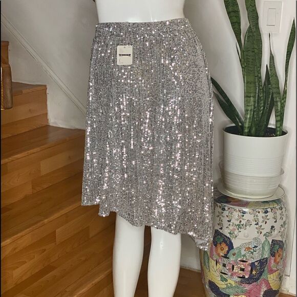 Free People Last Dance Sequin Asymmetrical Skirt - Picture 2 of 4